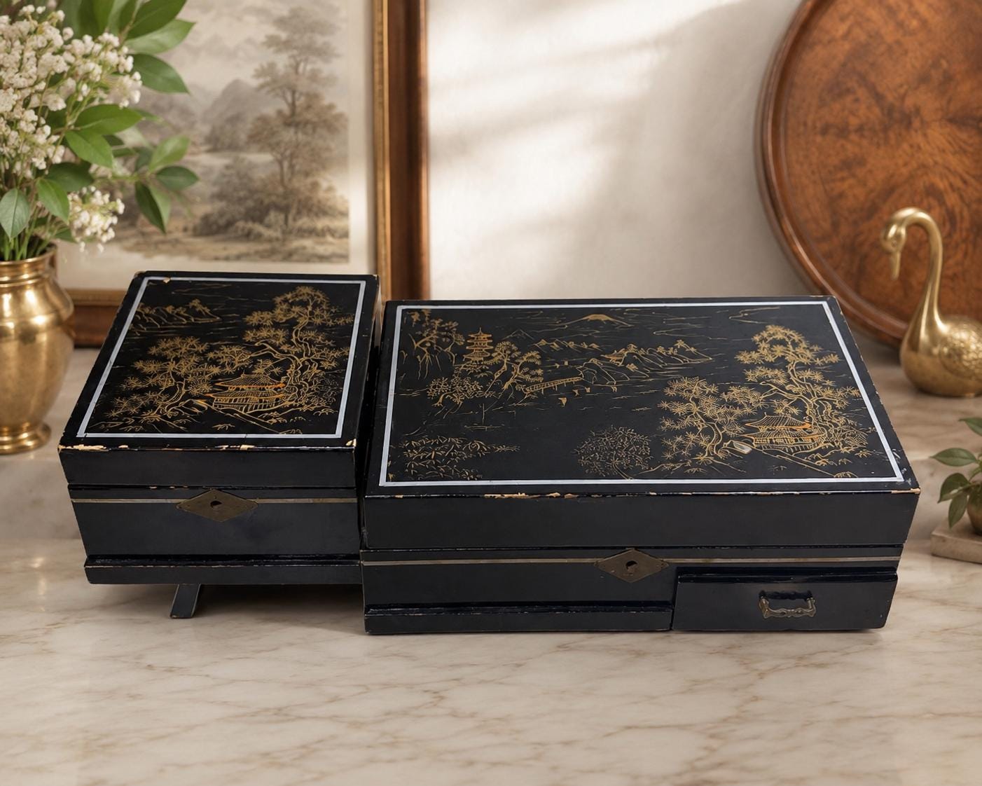 Japanese Antique Makeup Box - Etsy