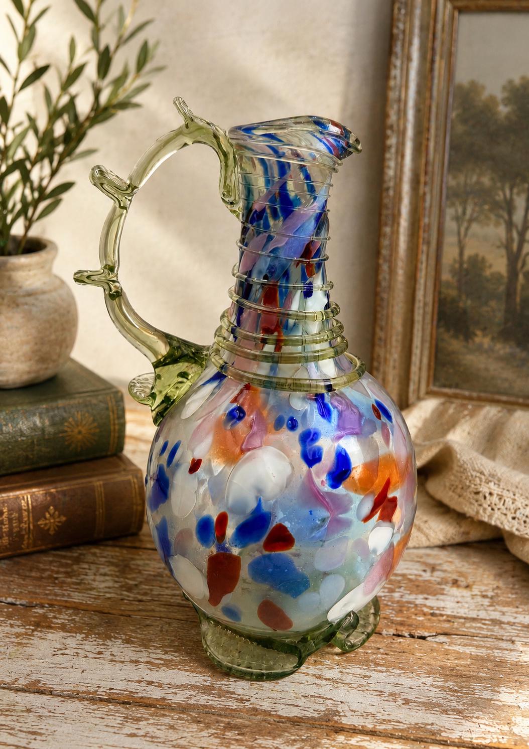 Italian Glass Red Pitcher Murano - Etsy