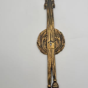 Placa de pared vintage estilo Imperio francés con lazo y borla - Placa trasera para aplique de pared estilo Hollywood Regency de 40 cm con corona de laurel dorada - Decoración de pared Grandmillennial