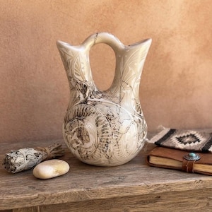 Vintage Navajo Wedding Vase | S. Garcia Laguna Pueblo NM Pottery | 8.5”