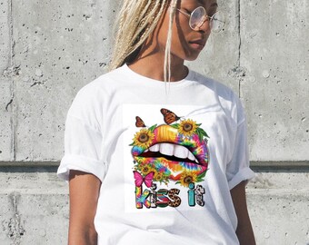 Rainbow Lips Graphic Tee: Black Girl Magic Melanin Pride T-Shirt