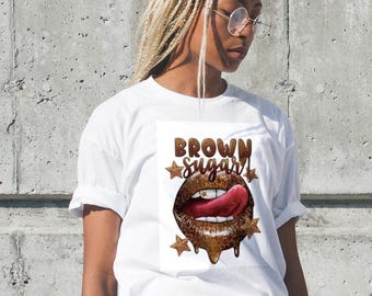 Brown Sugar Lips Graphic Tee: Melanin Queen, Black Girl Magic Shirt