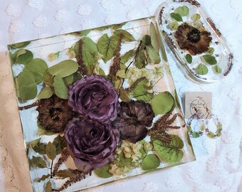 10x10 Made to order preserved flower resin keepsake block! Wedding bouquet preservations & more!