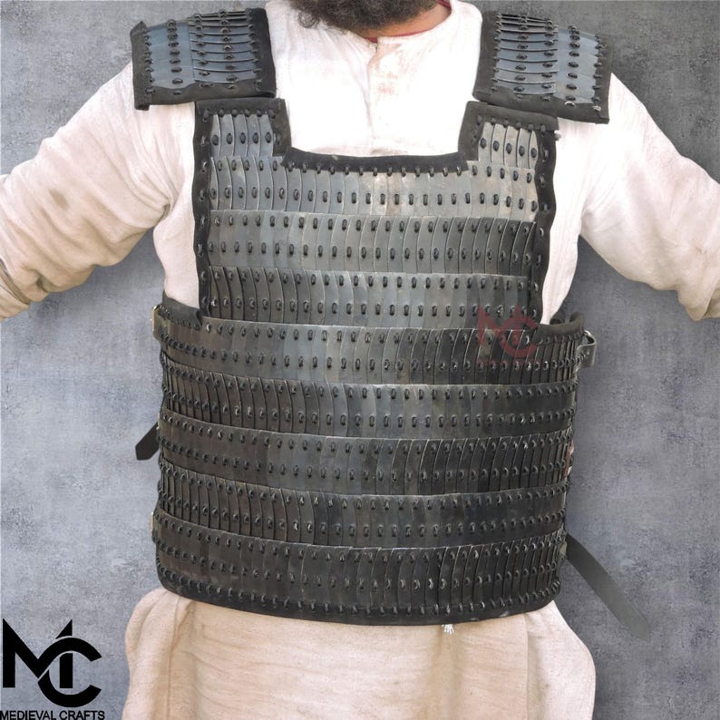 Handmade Blackened Steel Lamellar Armor: Medieval LARP Cosplay Gear - Etsy