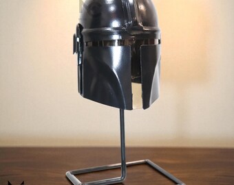 Handmade Mini Mandalorian Helmet Replica – Black Metal Star Wars Collectible