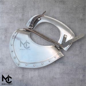 Medieval Steel Gorget with Adjustable Leather Strap – Neck Protection Armor (ADULT) for LARP & Reenactment Cosplay