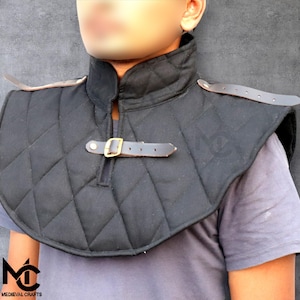 Arming Gorget Quilted Cotton Medieval Gambeson Gorget Padded Neck and Shoulder Armor LARP/HEMA Padded Neck Guard