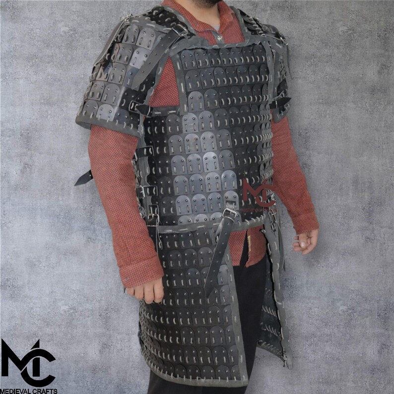 Blackened Steel Lamellar Armor: Medieval LARP Cosplay Body Armour - Etsy
