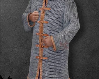 Cota de malla de aluminio: Armadura medieval plana remachada de 10 mm