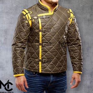 Medieval short Gambeson Padded Armor -  Quilted Jacket for Reenactment, LARP, SCA, Cosplay | FREE Tailoring | Viking, Knight, Renaissance