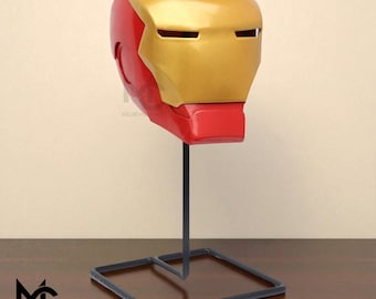 Mini Iron Man Helmet Replica: Handcrafted Collectible with Display Stand