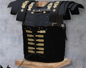 Black Lorica Segmentata: Medieval Roman Armor, LARP Cosplay