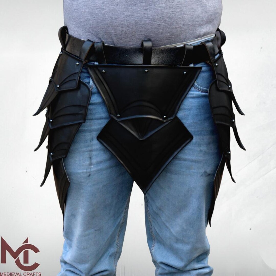 Handmade Black Steel Tasset Belt Armor: LARP Thigh Guard, Renaissance ...