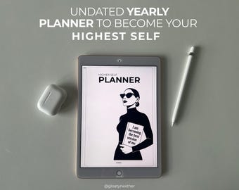 Undated Digital Planner PDF: Self-Growth, Goal Setting GoodNotes Planner