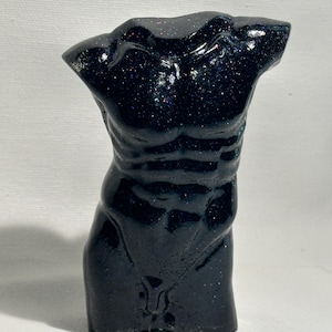 Glitter Resin Male Naked Torso Sculpture