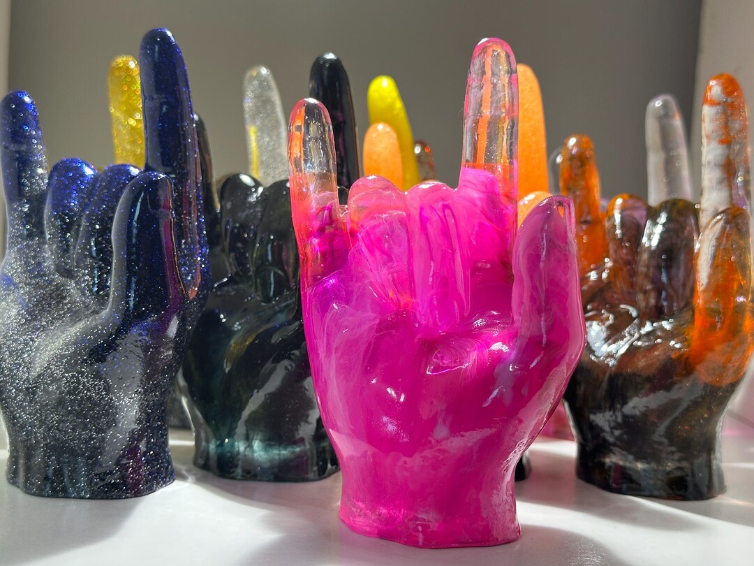 Mix Colors ASL I Love You Hand Resin Statue, American Sign Language - Etsy