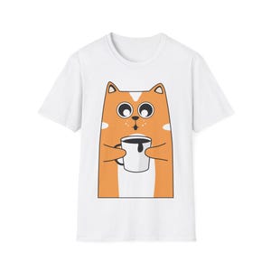 Cat Coffee Unisex T-Shirt, Cute Kitty Tee, Animal Lover Gift, Coffee Lover Shirt, Funny Cat Graphic Tee