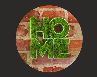 Scritta decorativa HOME, lettere in muschio di lichene | Decorazione da tavolo fatta a mano per un matrimonio | Lettere ecologiche verdi | Lettere in muschio