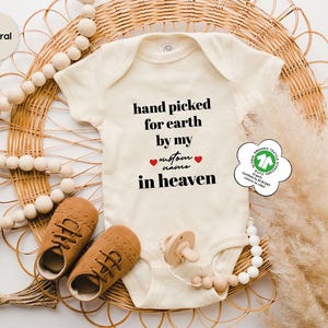 Custom Handpicked For Earth Bodysuit, In Heaven Bodysuit, Baby Announcement Bodysuit, Baby Bodysuit, Heaven Sent Bodysuit, New Baby Gift