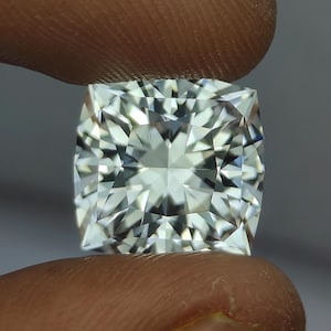 14.35 Ct Lab White Sapphire, 13 MM Cushion Cut White Sapphire, Precision Cut Lab White Sapphire, Gemstone