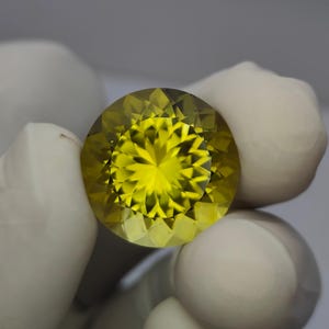 16.15 Ct Natural Lemon Quartz, 17 MM Portuguese Cut Lemon Quartz, Precision Cut, Custom Cut Lemon Quartz, Gems, Huge Gemstone, High End Gems
