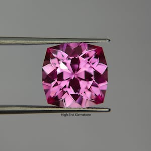 Precision Cut Lab Pink Sapphire Cushion Cut Loose Gemstone, Lab Grown Pink Sapphire, Precision Faceted Stone, Jewelry Making Gem