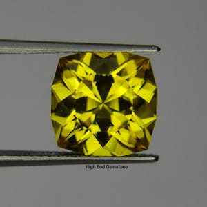 Precision Cut Lab Yellow Sapphire, Radiant Cushion Cut Loose Gemstone, Lab Created Yellow Sapphire, Faceted Jewelry Stone, Custom Stone