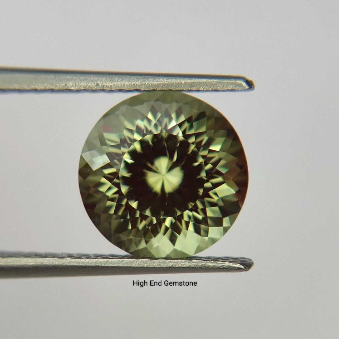 3.45 Ct Precision Cut Lab Green Spinel Round Loose Gemstone, Lab Grown ...