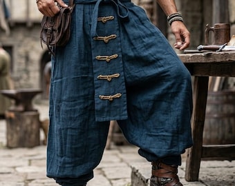 Medieval Harem Pants for Men, Renaissance Viking Trousers, Historical LARP Costume Pants, Boho Warrior Pants, Pirate Pants, Festival Trouser