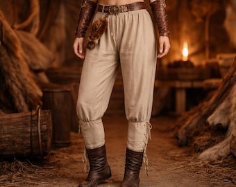 Mens Viking Costume Pants, Renaissance Faire Larp Pants, Viking Pirate Pants, Cosplay Harem Pants