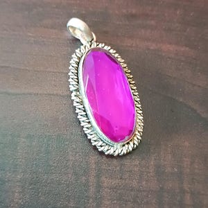 Pink Topaz Silver Pendant, Fashion Pendant Jewelry, 925 Sterling Silver Pendant, Statement Pendant, Best For Necklace Jewelry, Love Gifts