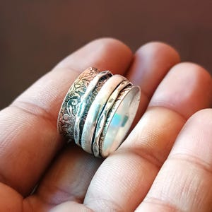 925 Silver Sterling Ring, Handmade Ring, Silver Spinner Ring, Silver Ring, Meditation Ring, Band Ring, Spinner Ring, Silver Jewelry