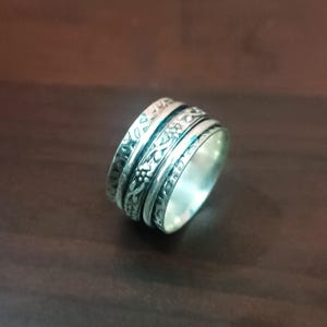 925 Silver Sterling Ring, Handmade Ring, Silver Ring, Meditation Ring, Band Ring, Spinner Ring, Gift Silver Jewelry, Silver Spinner Ring