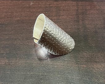 Hammered Sterling Silver Wide Band Ring, Chunky Adjustable Statement Ring