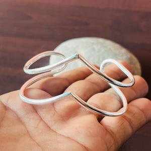 Solid 925 Sterling Silver Designer Bangle - Boho Bangle - Adjustable Bangle - Single Wrist Bangle - Adjustable Cuff - Women Gift Bangle
