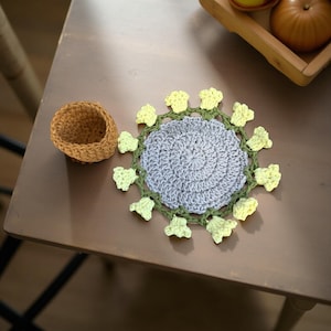 Handcrafted Crochet Tulip Coaster with Pot