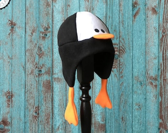Penguin Fleece Hat Handmade