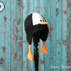 Penguin Fleece Hat, Handmade, Infant to Adult Sizes, Winter Hat, Penguin Fan, Warm Winter Hat, Penguin Halloween Costume, Kids Hat