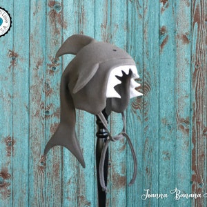 Shark Hat, Grey Fleece, Winter Shark Hat, Kids Shark Hat, Childrens Hat, Adult Shark Hat, Shark Costume Hat, Handmade Winter Hat, Shark Week
