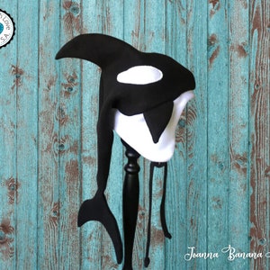 Orca Whale Hat, Killer Whale Hat, Fleece Hat, Kids Hat, Adult Hat, Fleece Winter Hat,  Warm Hat, Child Gift Idea, Pacific Northwest Hat
