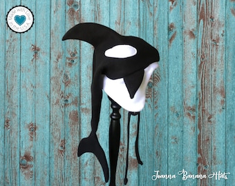 Orca Whale Hat, Killer Whale Hat, Fleece Hat, Kids Hat, Adult Hat, Fleece Winter Hat,  Warm Hat, Child Gift Idea, Pacific Northwest Hat