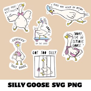 Funny Goose SVG PNG Bundle, Snarky Goose Retro Humor svg, Sassy Animal Silly Goose png, Funny Animal Meme Aesthetic svg, Trendy Sublimation