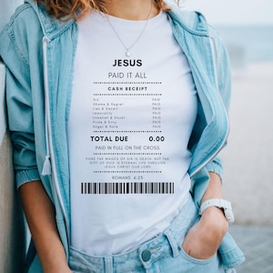 Christian Shirt Designs PNG: Jesus Paid It All, Worship Sublimation (Digital Download)