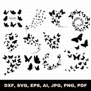 Flying Butterfly SVG Bundle: Layered Cut Files for Cricut (Digital Download
