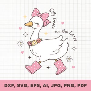 Silly Goose png Digital Download | Cute Goose Svg Clipart | Farm Animal Sublimation Png | Funny Goose Wall Art Print | Goose Sticker Pdf