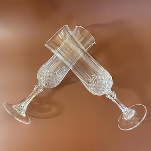 Elegant Cristal d’Arques Longchamp Champagne Flute Crystal Glasses – Set of 2