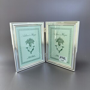 Vintage Ashton & Hayes Double Picture Frame 5x7 Silver Plated Hinged Frame