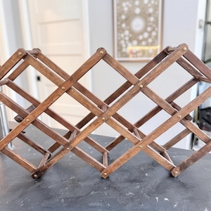 Vintage Mid Century Modern Accordion Wine Rack (c. 1955–1965)