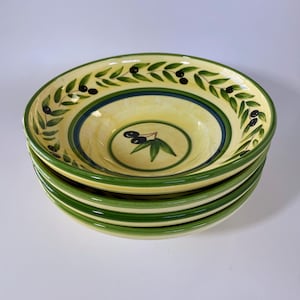 William Sonoma Umbria Olive 9.5&quot; Soup Pasta Bowl -  set of 4