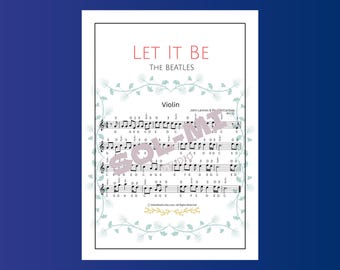 Let It Be / Partitura fácil para violín / Descarga digital en PDF imprimible